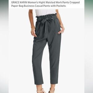NWT Grace Karin High Waisted Paper Bag Pants